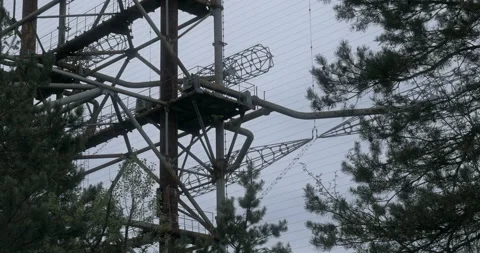 Duga radar Chernobyl Zone close-up Stock Footage 200838070