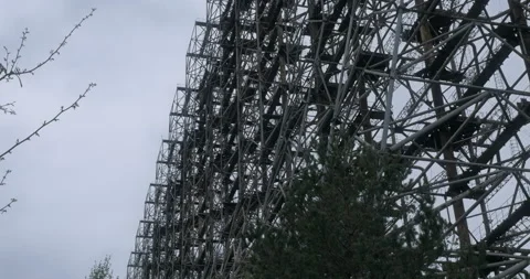 Duga radar Chernobyl Zone Cloudy Stock Footage 200837586