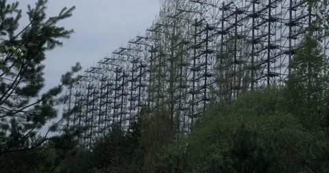 Duga radar Chernobyl Zone Cloudy Stock Footage 200837597