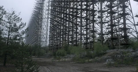 Duga radar Chernobyl Zone Cloudy Stock Footage 200839158