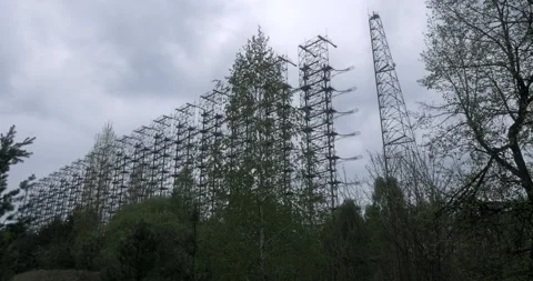 Duga radar Chernobyl Zone Cloudy Stock Footage 200849593
