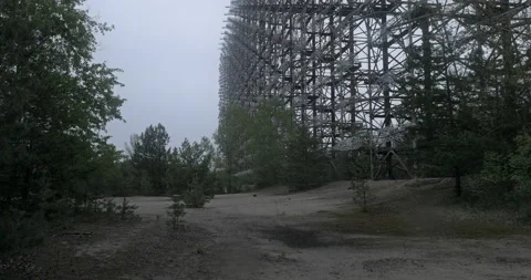 Duga radar Chernobyl Zone rain Stock Footage 200849610