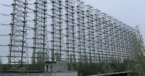 Duga radar view from rooftop Stock Footage 200838363