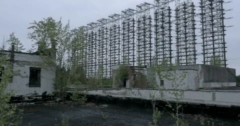 Duga radar view from rooftop Stock Footage 200839155