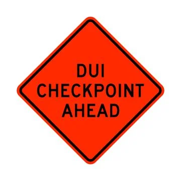 Dui checkpoint ahead warning road sign Stock Illustration