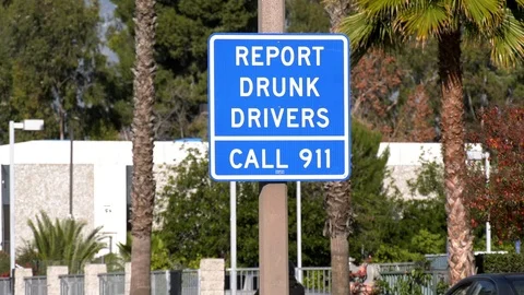 DUI Warning Sign Stock Footage 100651136