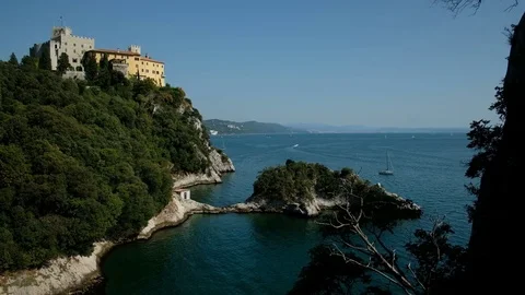 Duino casle from the old fortress Stock Footage 82088250