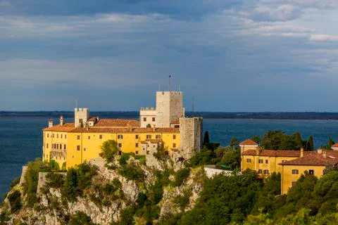 Duino Castle, a fourteenth-century fortification located near Trieste Stock Photos