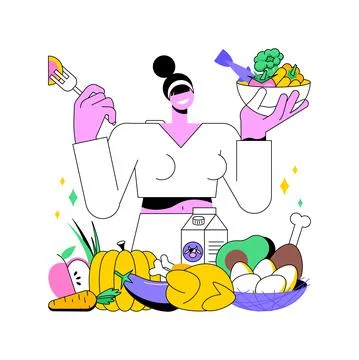 Dukan diet abstract concept vector illustration. Stock Illustration