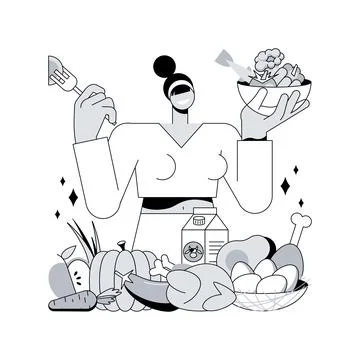Dukan diet abstract concept vector illustration. Stock Illustration