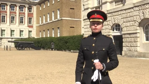 Duke funeral a big day for first female Household Cavalry officer Stock Footage 154685281