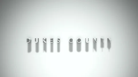 DUKES COUNTY 3D title animation with shadows on a white background Stock Footage 296813293
