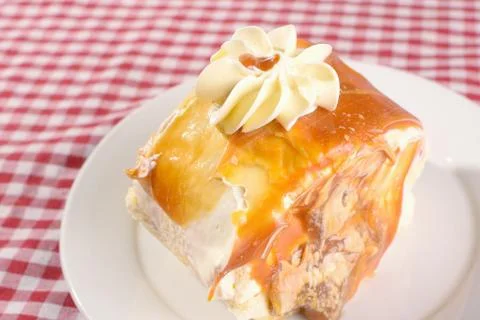 Dulce cake in plate Stock Photos