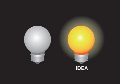 Dull and Bright Light Bulb Conceptual Vector Illustration Stock Illustration