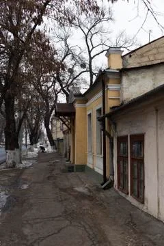 Dull winter street. Stock Photos