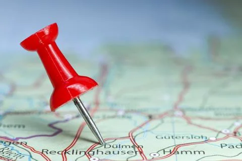 Dulmen, Germany pin on map Stock Photos