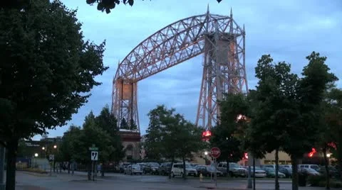 Duluth lift bridge in evening Stock Footage 10723500