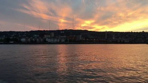 Duluth Minnesota with Beautiful Sunset Video stock 78518185