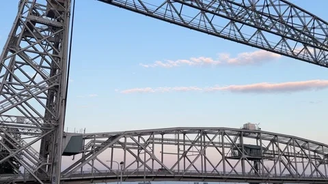DULUTH, MN - 4 SEP 2023: Iconic lift bridge in Duluth, Minnesota Stock Footage 260680536