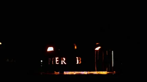 DULUTH, MN - 5 OCT 2020: Steel fire pit with a hot blaze at the Pier B Resort Stock Footage 148575317