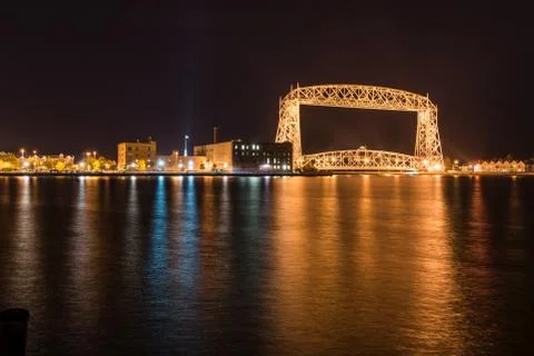 Duluth skyline at night Stock Photos