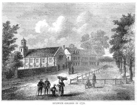 Dulwich College 1750 Stock Illustration
