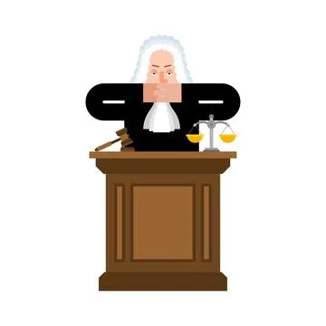 Dumb judge. Magistrate does not speak. bribery justice Stock Illustration