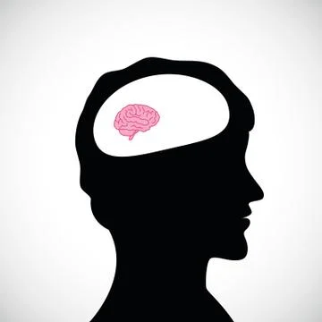 Dumb man with small brain Stock Illustration