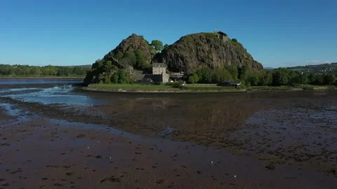 Dumbarton Castle - Drone Stock Footage