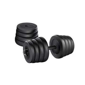 Dumbbell adjustable disc isolated vector. realistic fitness weight equipment Stock Illustration