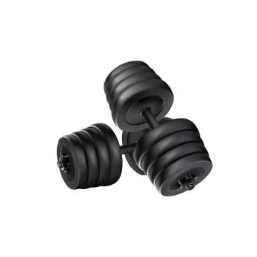 Dumbbell adjustable disc isolated vector. realistic fitness weight equipment Stock Illustration