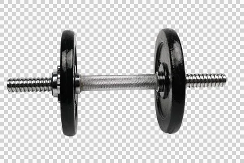 Dumbbell with adjustable weights for strength training and fitness Stock Photos
