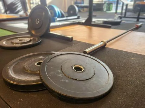 Dumbbell and Barbell Weights Stock Photos