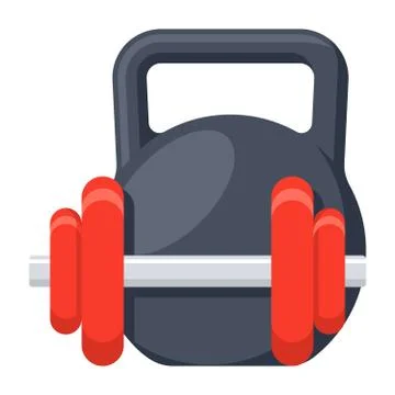 Dumbbell and Kettlebell Stock Illustration