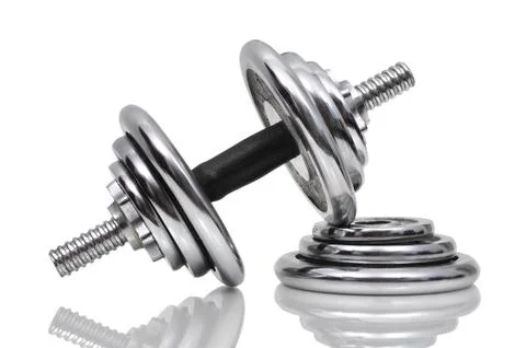 Dumbbell and pancakes Foto stock