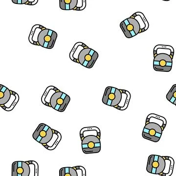 Dumbbell athlete tool vector seamless pattern Stock Illustration