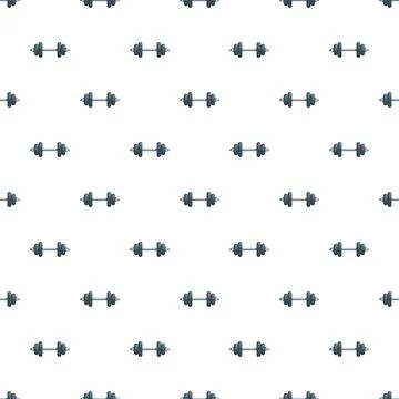 Dumbbell bar exercise equipment seamless pattern background Stock Illustration