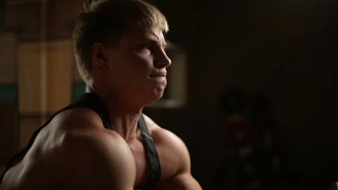 Dumbbell Biceps Exercises Stock Footage 70386520