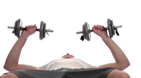 Dumbbell Chest Press Stock Footage 60002342
