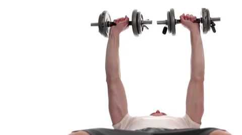 Dumbbell Chest Press Stock Footage 60002721