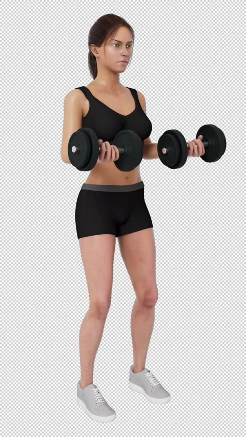Dumbbell Curl Exercise Vertical Video Video stock 261672831