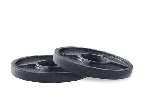 Dumbbell discs isolated on white background Stock Photos