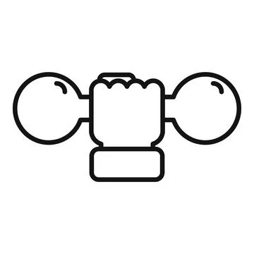 Dumbbell effort icon outline vector. Work partner 스톡 일러스트