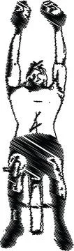 Dumbbell Fly Exercise Sketch, Strength Training Illustration Stock Illustration