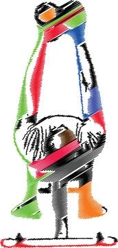 Dumbbell Fly Exercise Sketch, Strength Training Illustration Stock Illustration