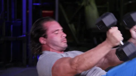 Dumbbell Fly Workout Stock Footage 39153459