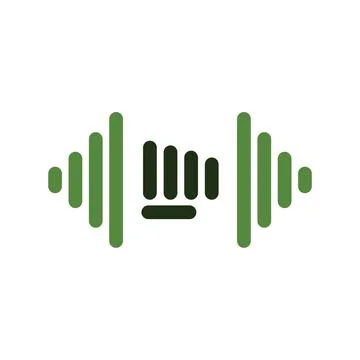Dumbbell green logo Stock Illustration