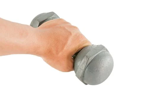 Dumbbell in hand Stock Photos