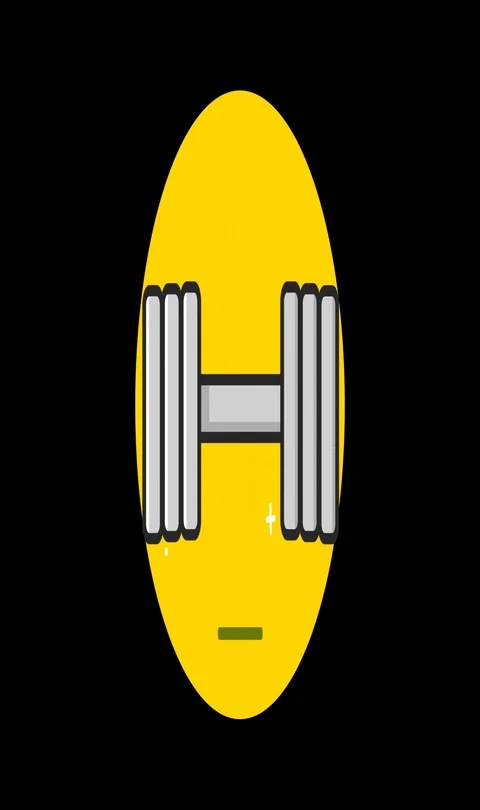 Dumbbell Heavy Premium flat icon animated with alpha channel Stock Footage 101584413
