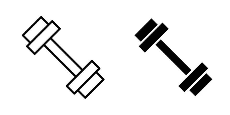 Dumbbell icon for design projects and web UI Stock Illustration